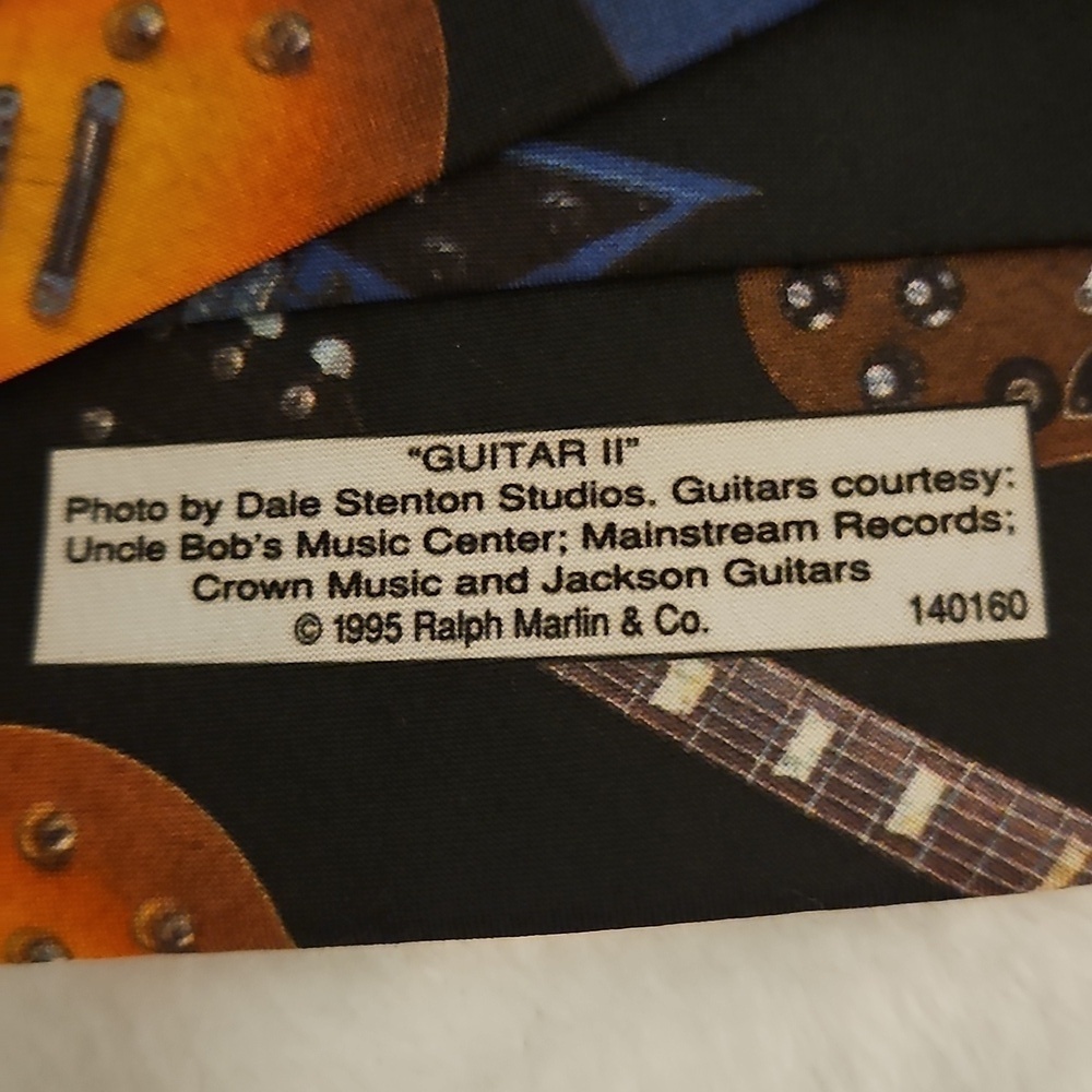 RALPH MARLIN 1995 Guitar II Print Musician Tie - Picture 7 of 8